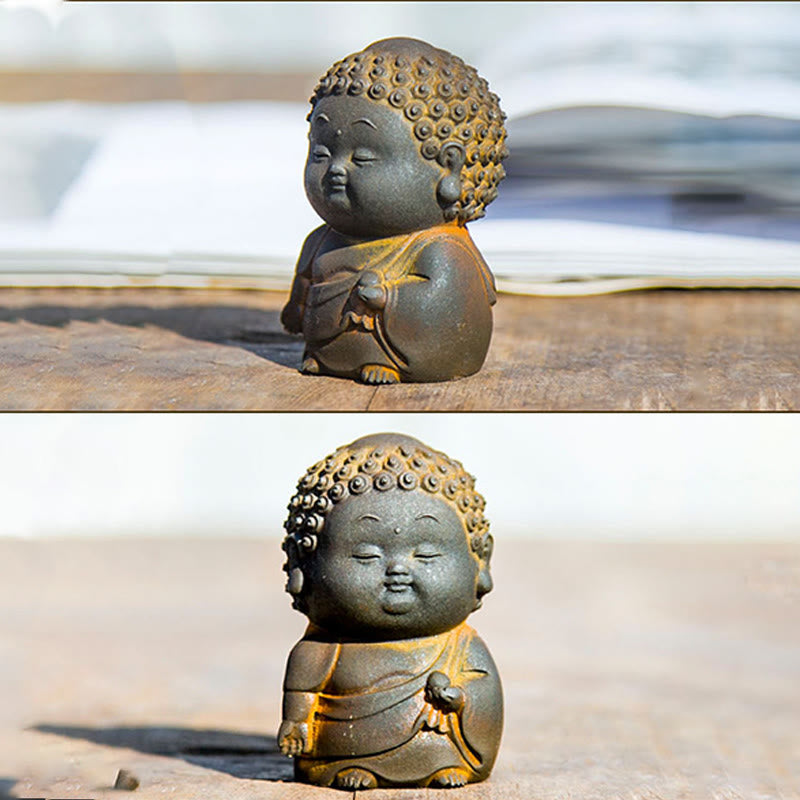 Kleine stehende Buddha-Statue, 7,5 cm, Eisenharz-Dekoration