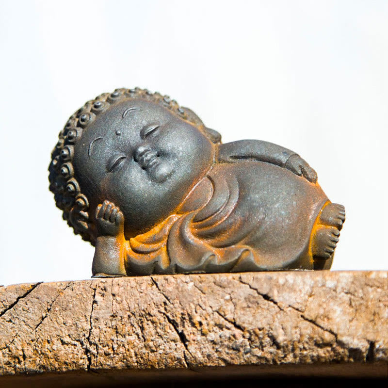 Kleine stehende Buddha-Statue, 7,5 cm, Eisenharz-Dekoration
