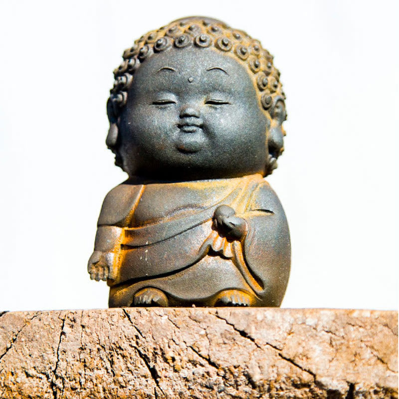 Kleine stehende Buddha-Statue, 7,5 cm, Eisenharz-Dekoration