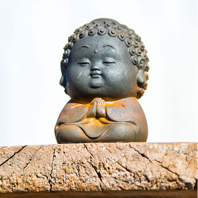 Kleine stehende Buddha-Statue, 7,5 cm, Eisenharz-Dekoration