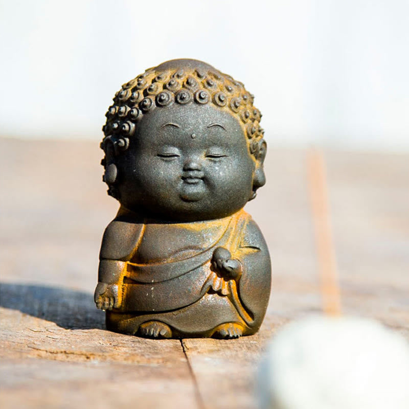 Kleine stehende Buddha-Statue, 7,5 cm, Eisenharz-Dekoration