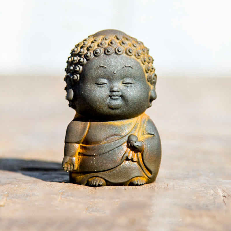 Kleine stehende Buddha-Statue, 7,5 cm, Eisenharz-Dekoration