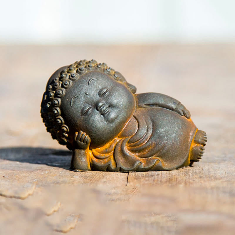 Kleine stehende Buddha-Statue, 7,5 cm, Eisenharz-Dekoration