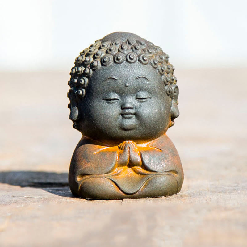 Kleine stehende Buddha-Statue, 7,5 cm, Eisenharz-Dekoration