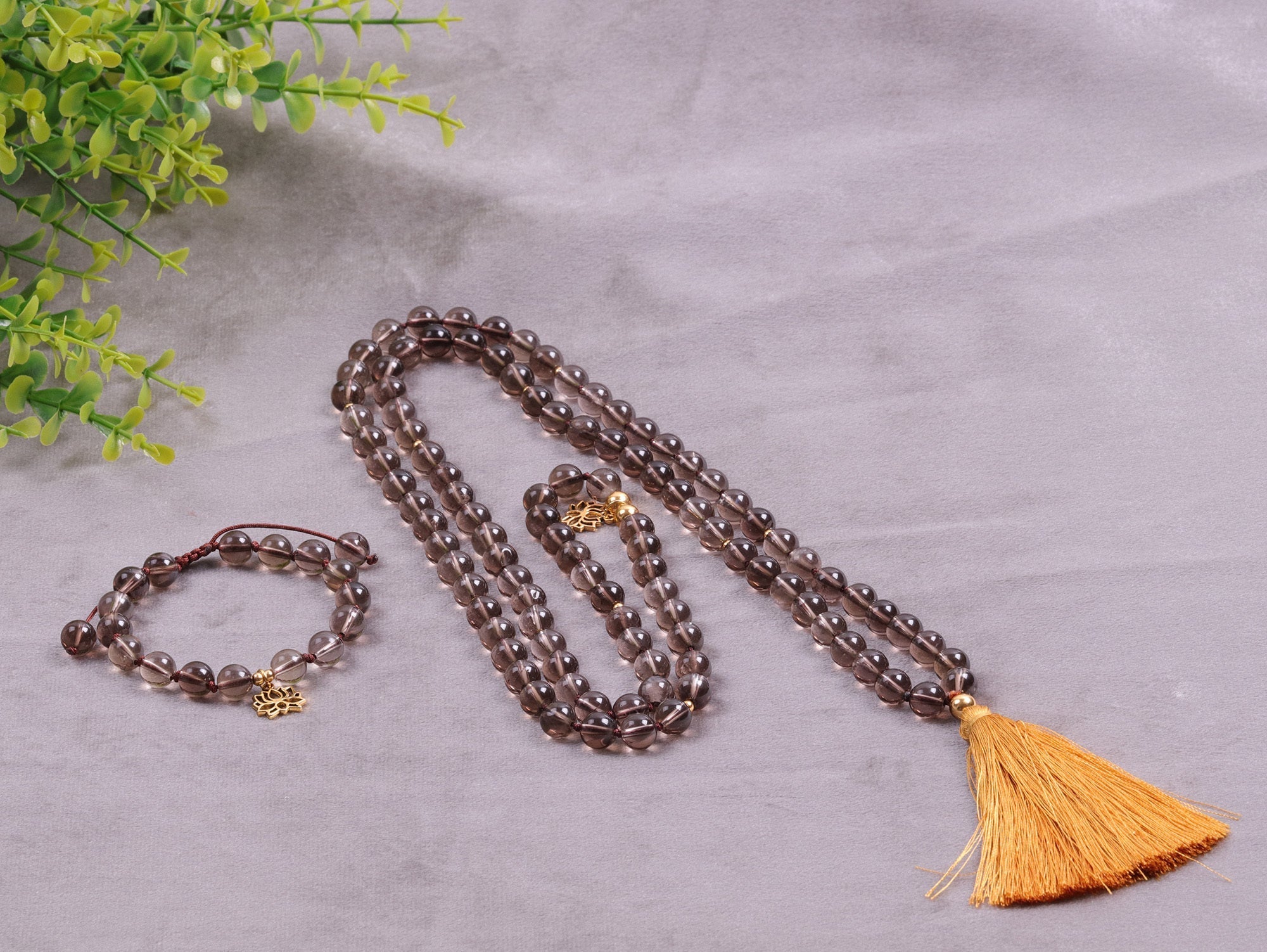 Rauchquarz Mala &amp; Armband Reinigungsset