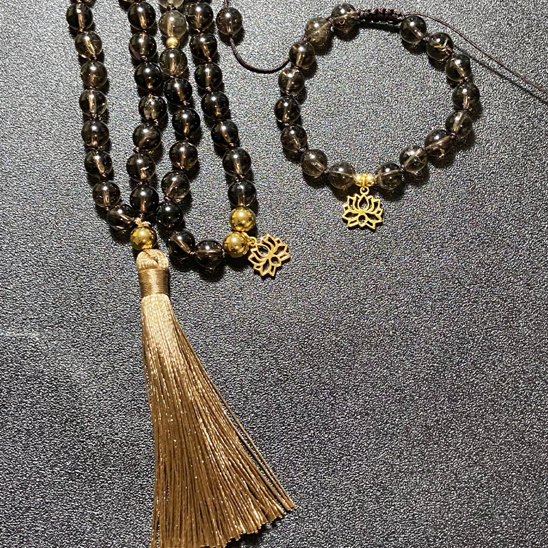 Rauchquarz Mala &amp; Armband Reinigungsset