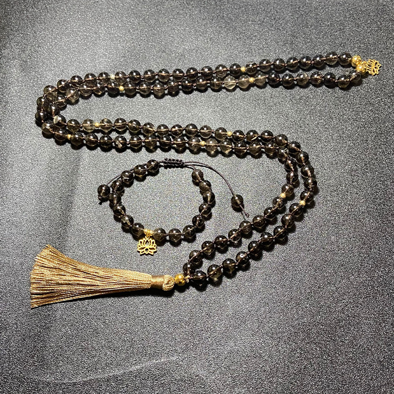 Rauchquarz Mala &amp; Armband Reinigungsset