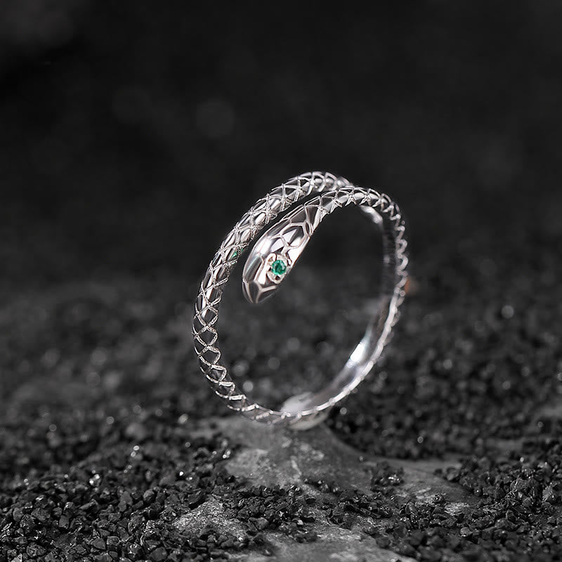 Schlangenschutzring aus Sterlingsilber