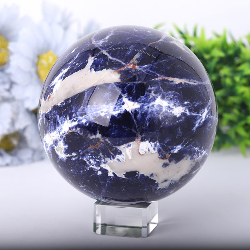 Sodalite Crystal Sphere 2.5-4.0 Inch Healing Orb