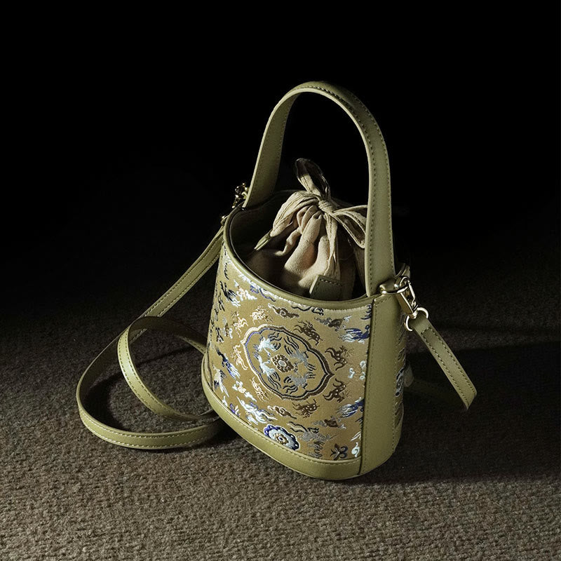 Song Brokat-Umhängetasche mit Kranich-Hirsch für spirituelle Harmonie