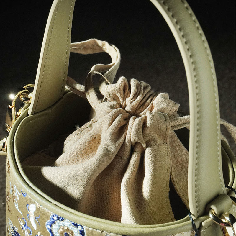 Song Brokat-Umhängetasche mit Kranich-Hirsch für spirituelle Harmonie