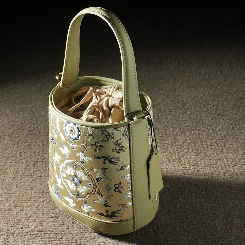 Song Brokat-Umhängetasche mit Kranich-Hirsch für spirituelle Harmonie