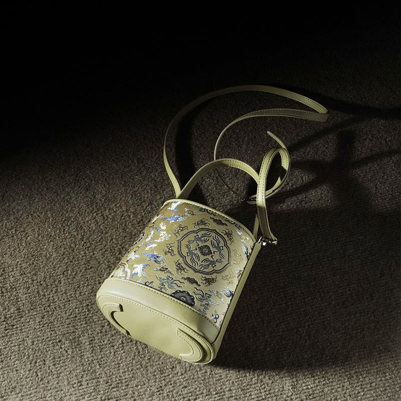 Song Brokat-Umhängetasche mit Kranich-Hirsch für spirituelle Harmonie