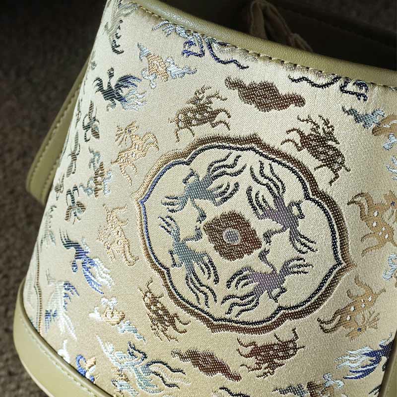 Song Brokat-Umhängetasche mit Kranich-Hirsch für spirituelle Harmonie