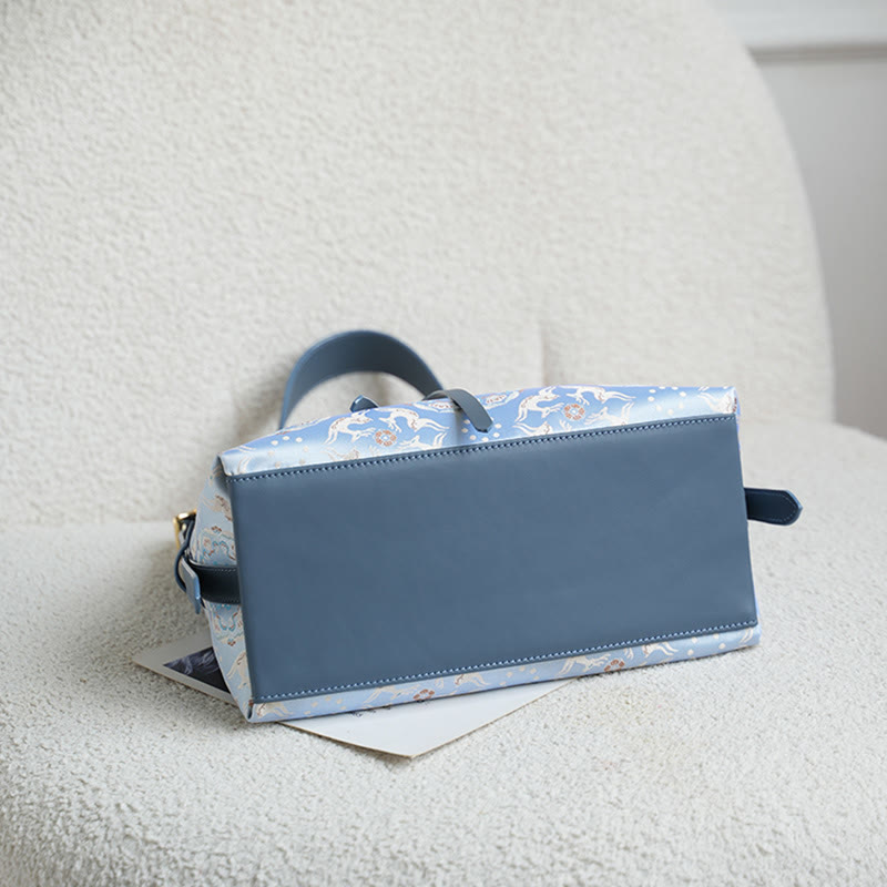 Song Brokat-Umhängetasche mit Kranich-Hirsch-Schmetterlings-Stickerei