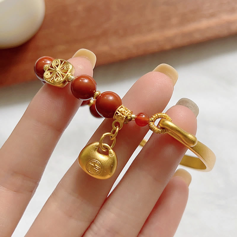 Südroter Achat Fu Charakter Barren Halbarmband