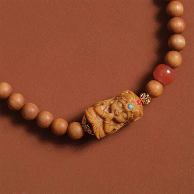 Südrotes Achat-Sandelholz-Armband für Reichtum und Schutz