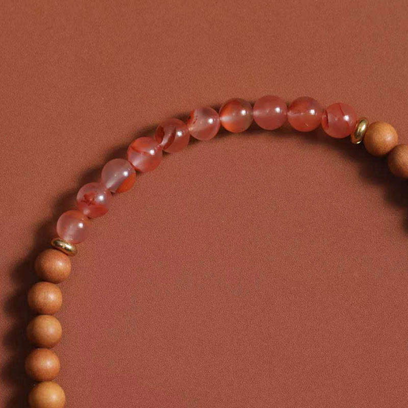 Südrotes Achat-Sandelholz-Armband für Reichtum und Schutz
