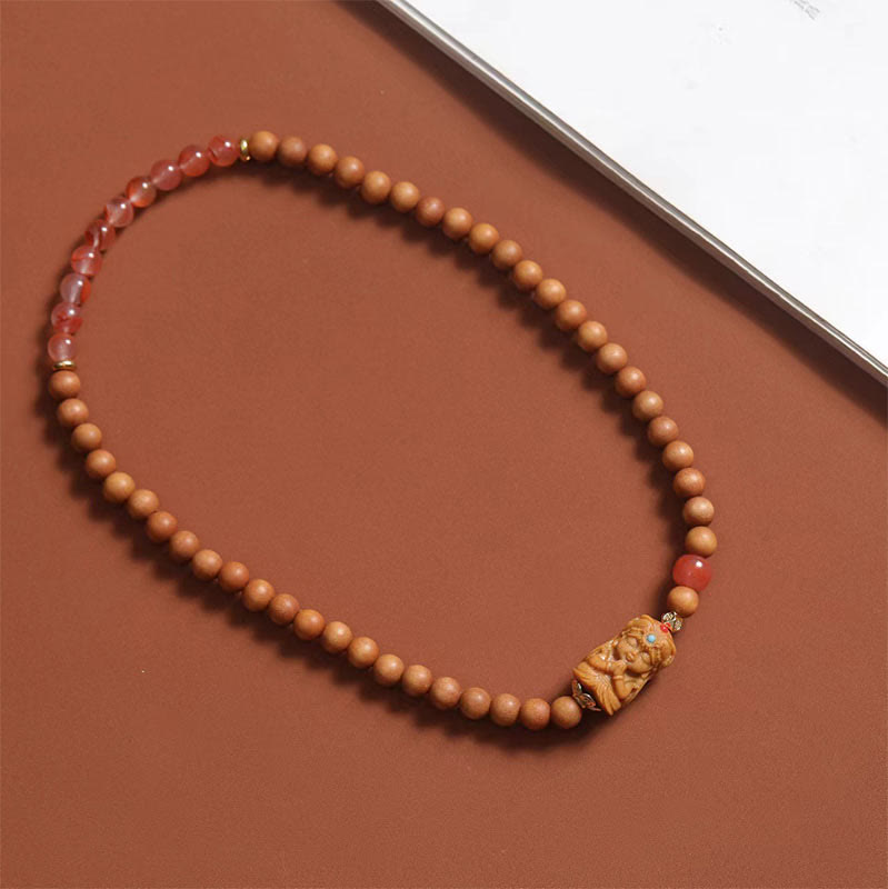 Südrotes Achat-Sandelholz-Armband für Reichtum und Schutz