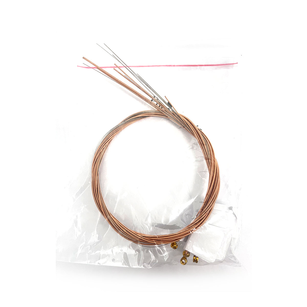 Coiled copper wire with loose ends in a bag for Special Lyre strings Athena Lyre