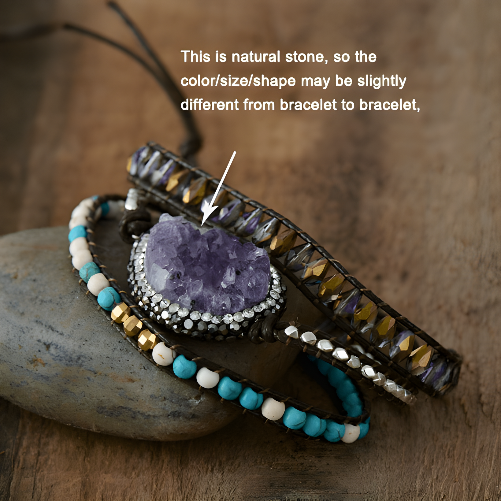 Spirituelles Amethyst-Druzy-Armband für Balance