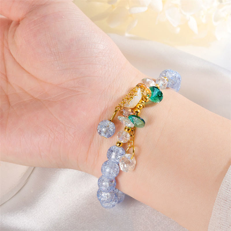 Spirituelles Glasperlenarmband mit Blumenanhänger zum Schutz