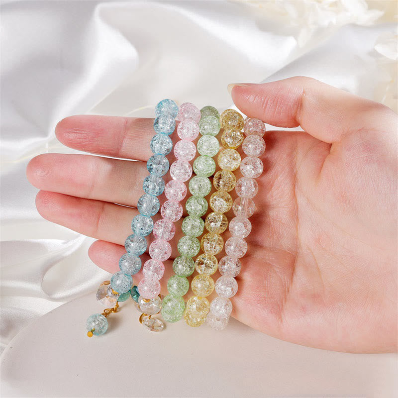 Spirituelles Glasperlenarmband mit Blumenanhänger zum Schutz