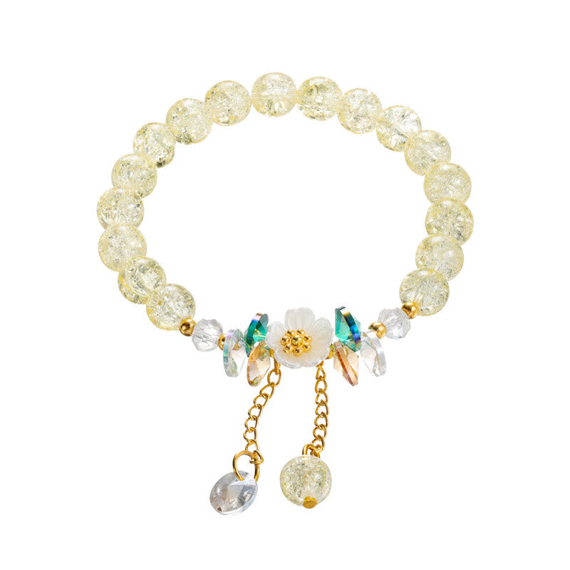 Spirituelles Glasperlenarmband mit Blumenanhänger zum Schutz