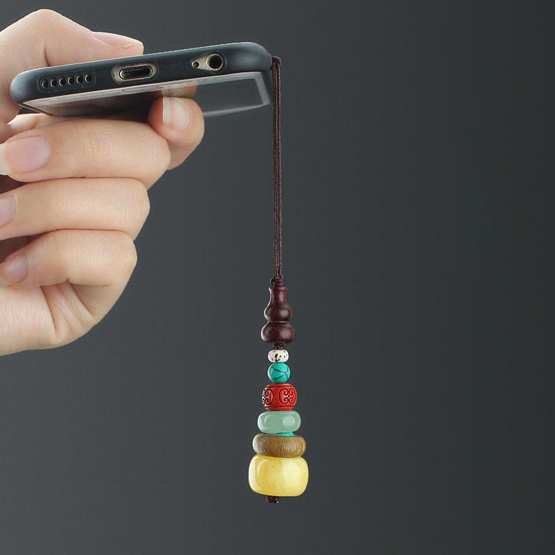 Spirituelle grüne Sandelholz Ebenholz Holz Telefon hängende Dekoration