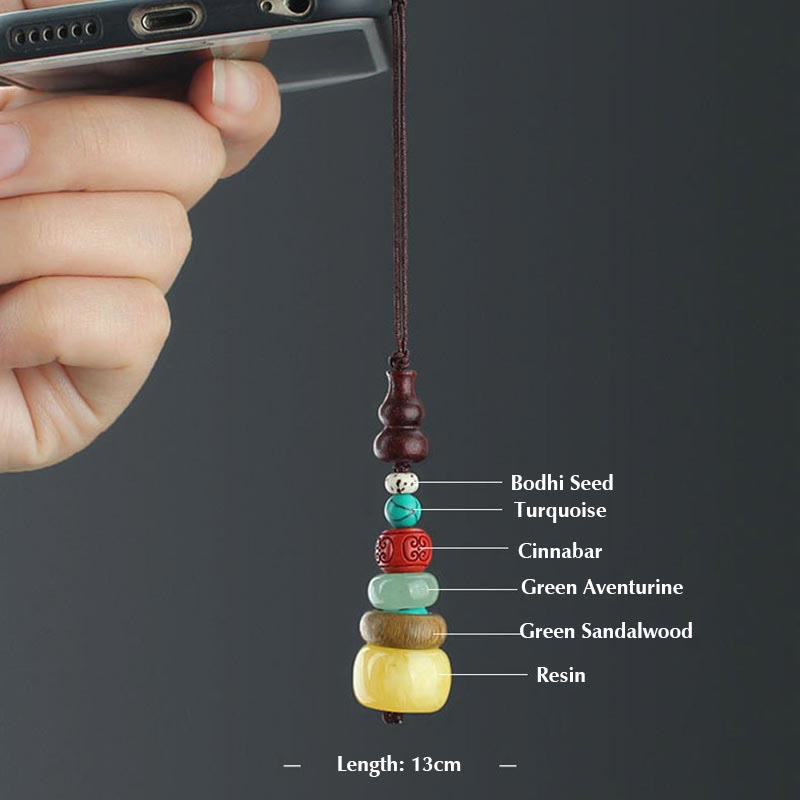 Spirituelle grüne Sandelholz Ebenholz Holz Telefon hängende Dekoration