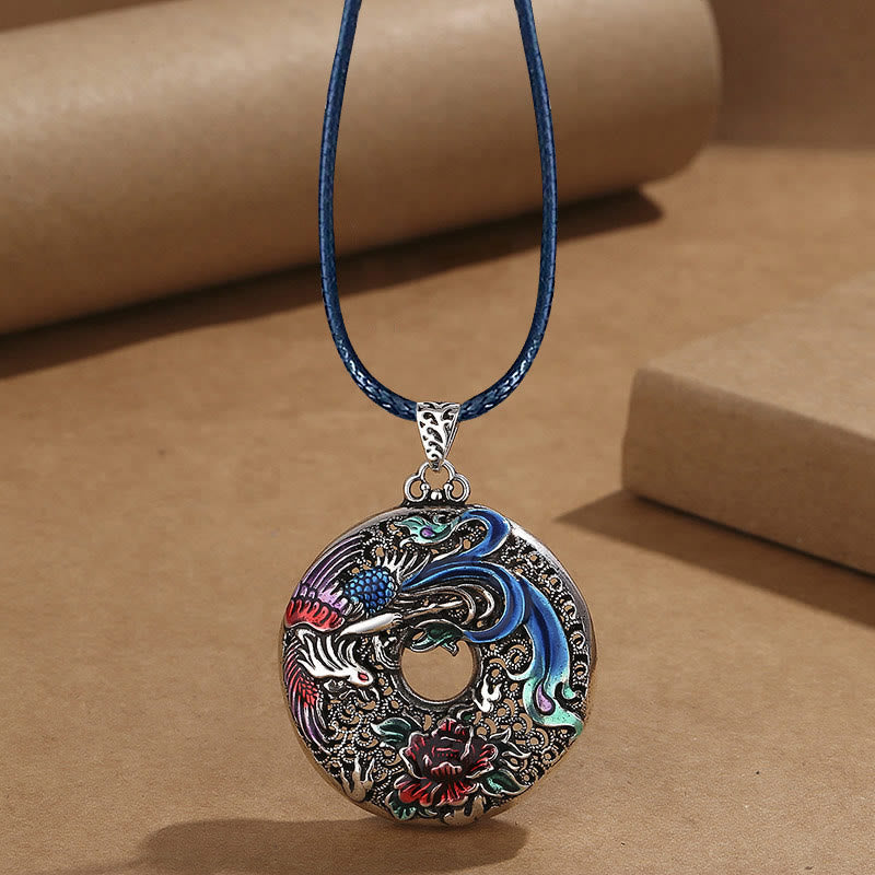 Spirituelle Schutzkette mit Phönix-Pfingstrosen, 60 cm