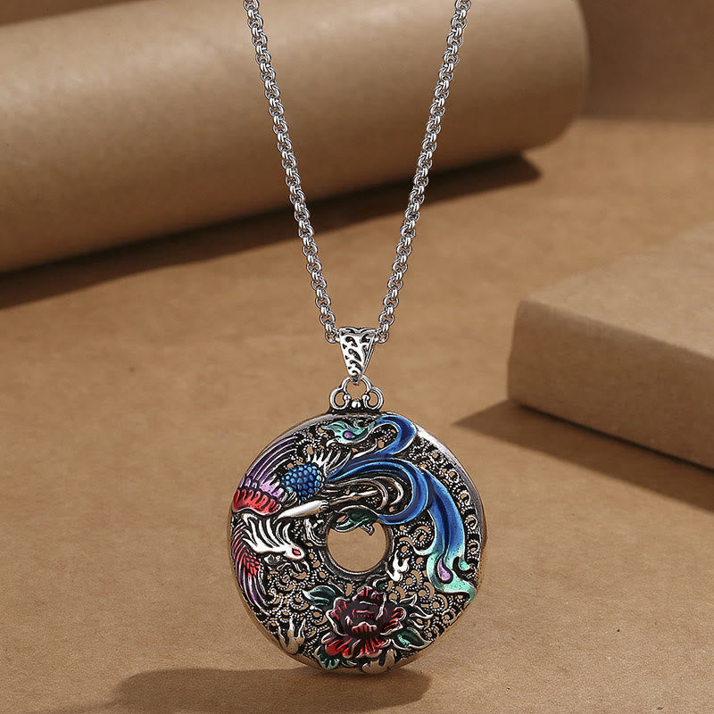 Spirituelle Schutzkette mit Phönix-Pfingstrosen, 60 cm