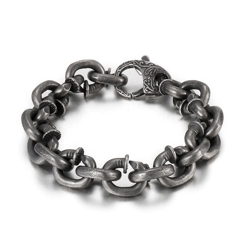 Spirituelles Armband aus Titanstahl mit quadratischen Nieten für Balance