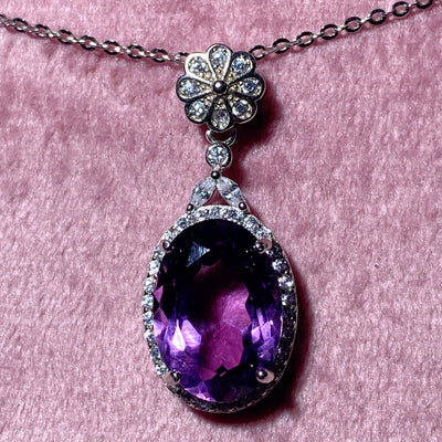 Sterling Silber Amethyst Anhänger für Heilung &amp; Meditation