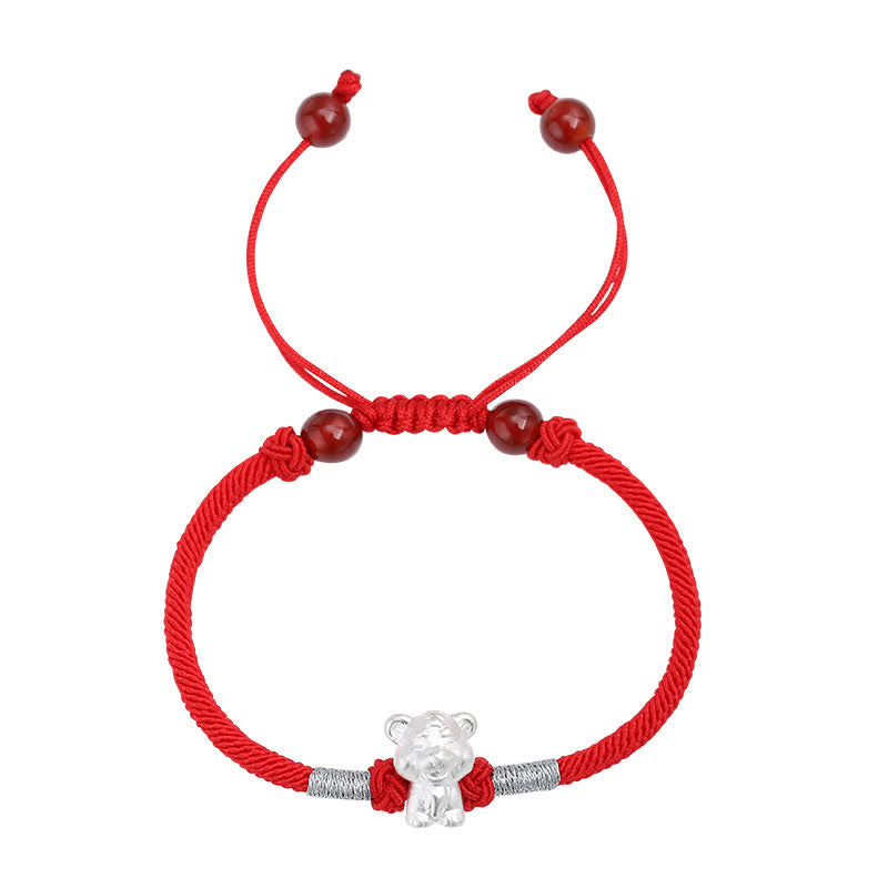 Sterling Silber Chinesisches Sternzeichen Glück &amp; Stärke Armband
