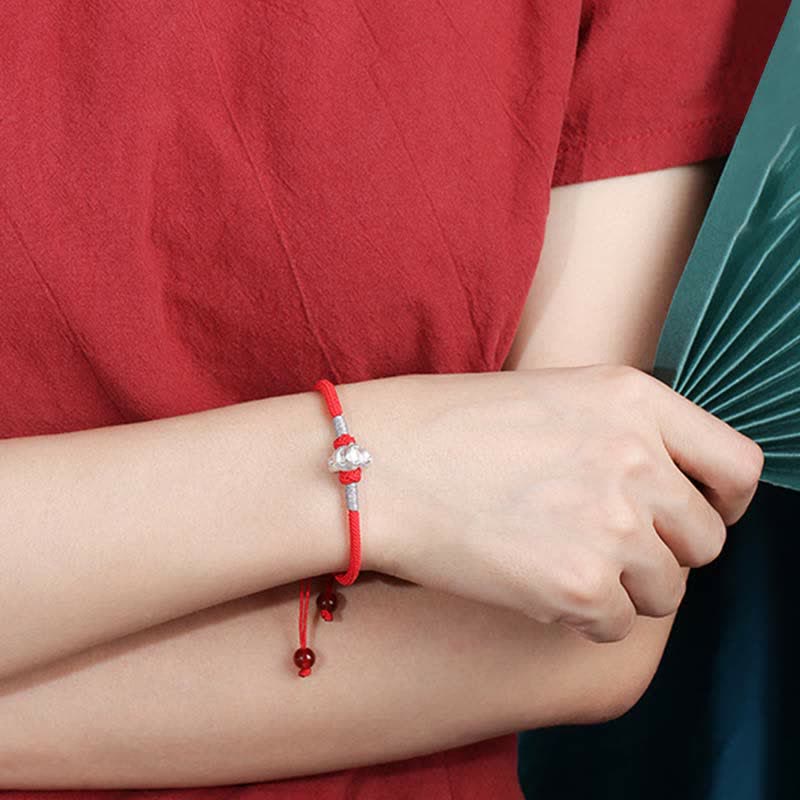 Sterling Silber Chinesisches Sternzeichen Glück &amp; Stärke Armband