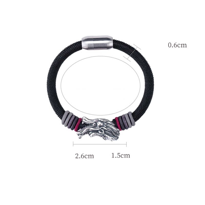 Drachenarmband aus Sterlingsilber | Geflochtener Glücksbringer 6 mm