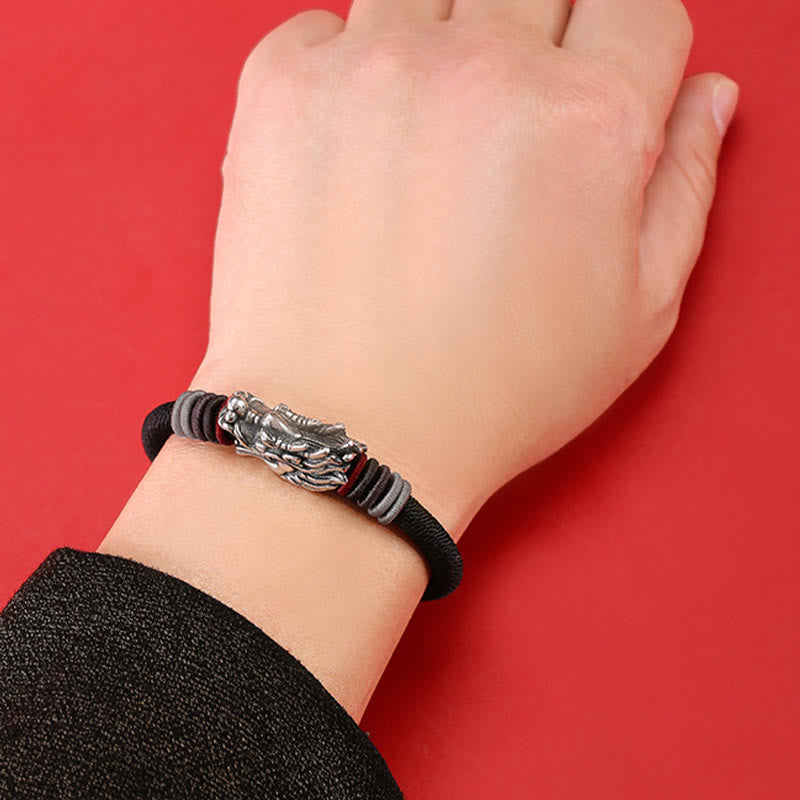 Drachenarmband aus Sterlingsilber | Geflochtener Glücksbringer 6 mm