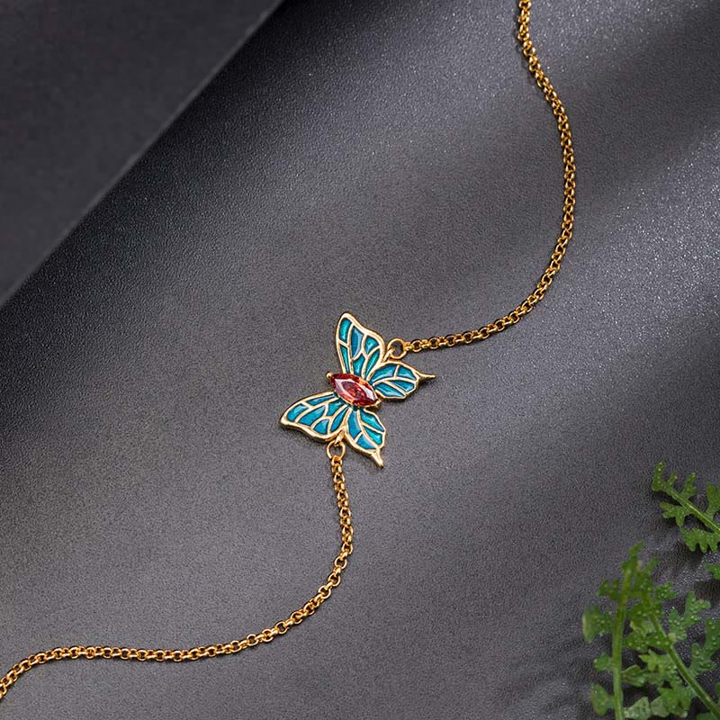 Sterling Silber Feng Shui Schmetterling Liebesarmband