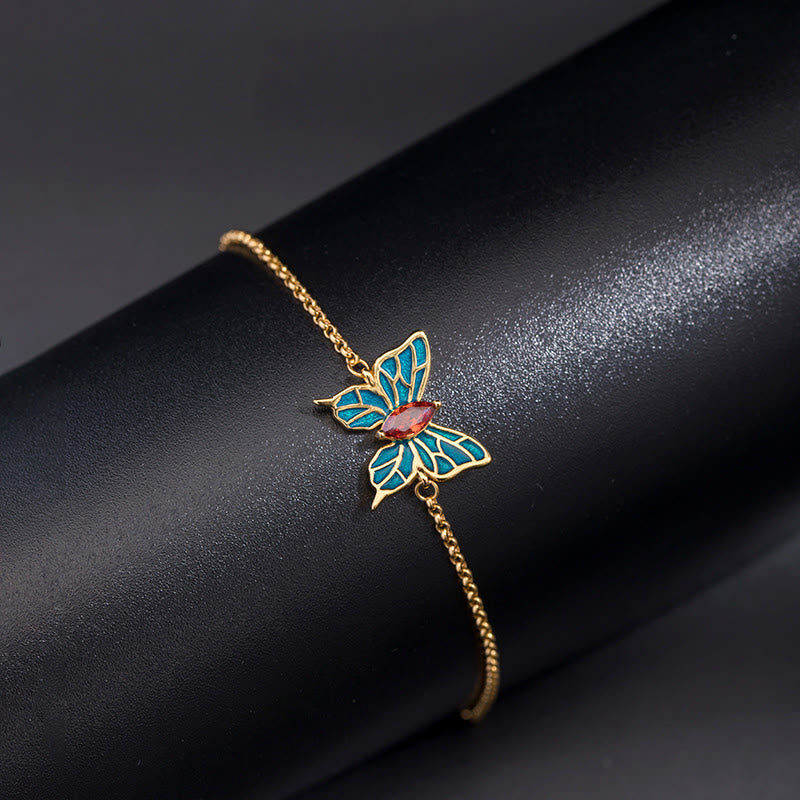 Sterling Silber Feng Shui Schmetterling Liebesarmband
