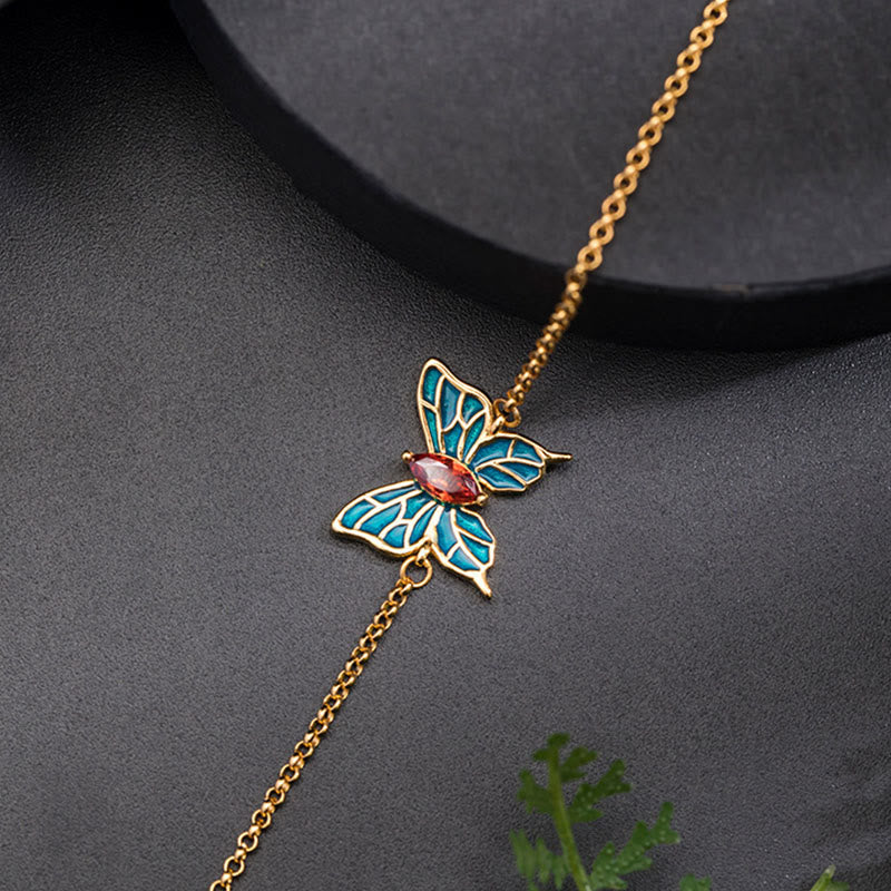 Sterling Silber Feng Shui Schmetterling Liebesarmband