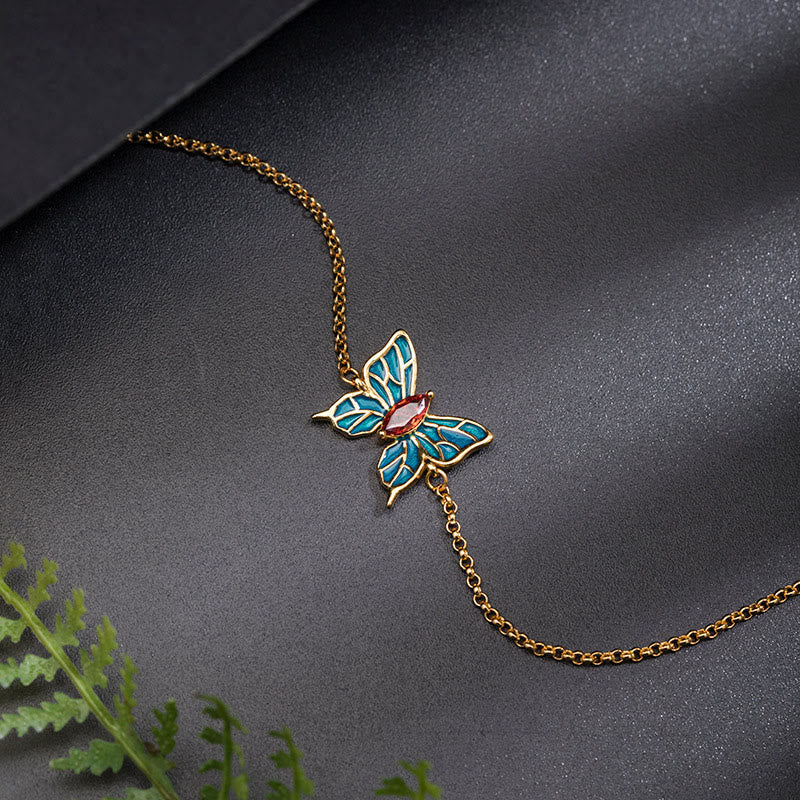 Sterling Silber Feng Shui Schmetterling Liebesarmband