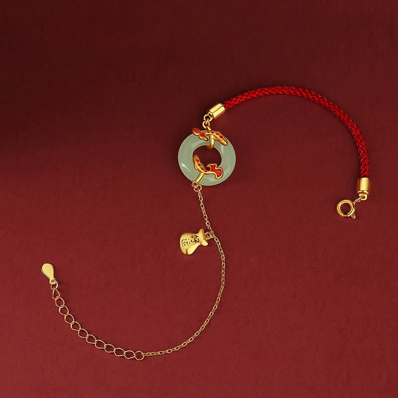 Sterling Silber Hetian Weiß Jade Peace Schnalle Armband