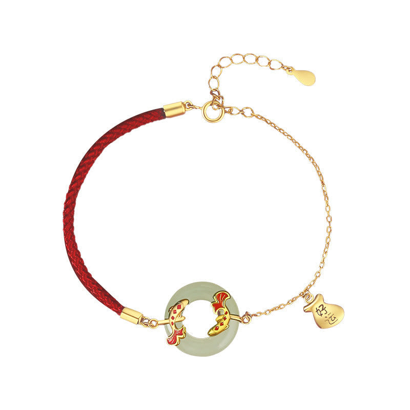 Sterling Silber Hetian Weiß Jade Peace Schnalle Armband