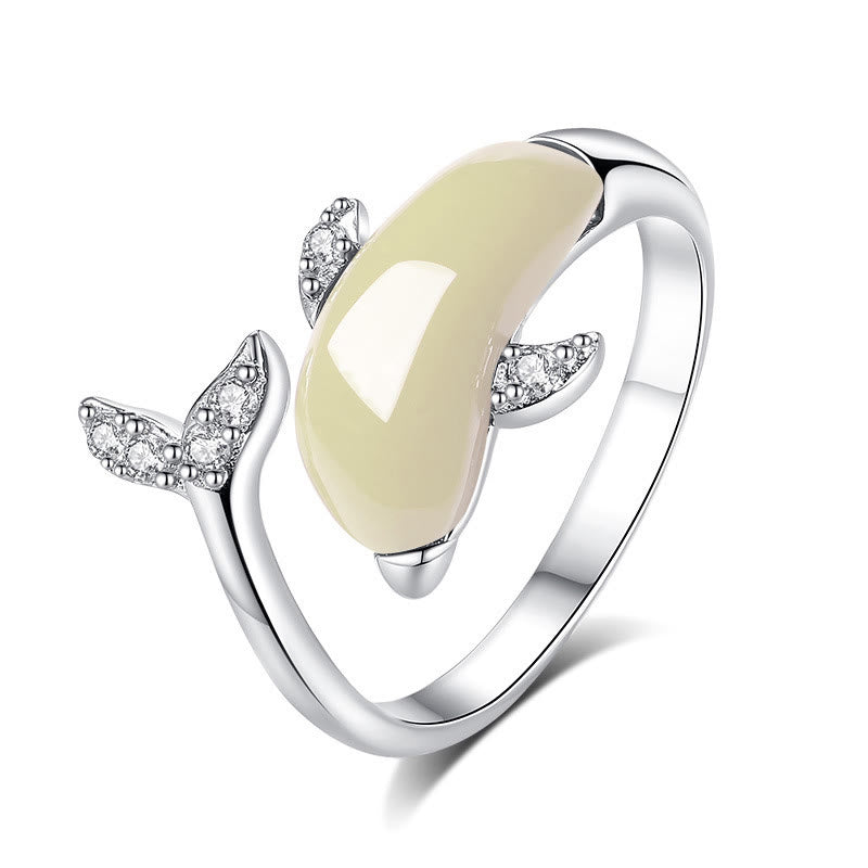 Jade-Halskettenset aus Sterlingsilber mit Anhänger, Ring und Ohrringen