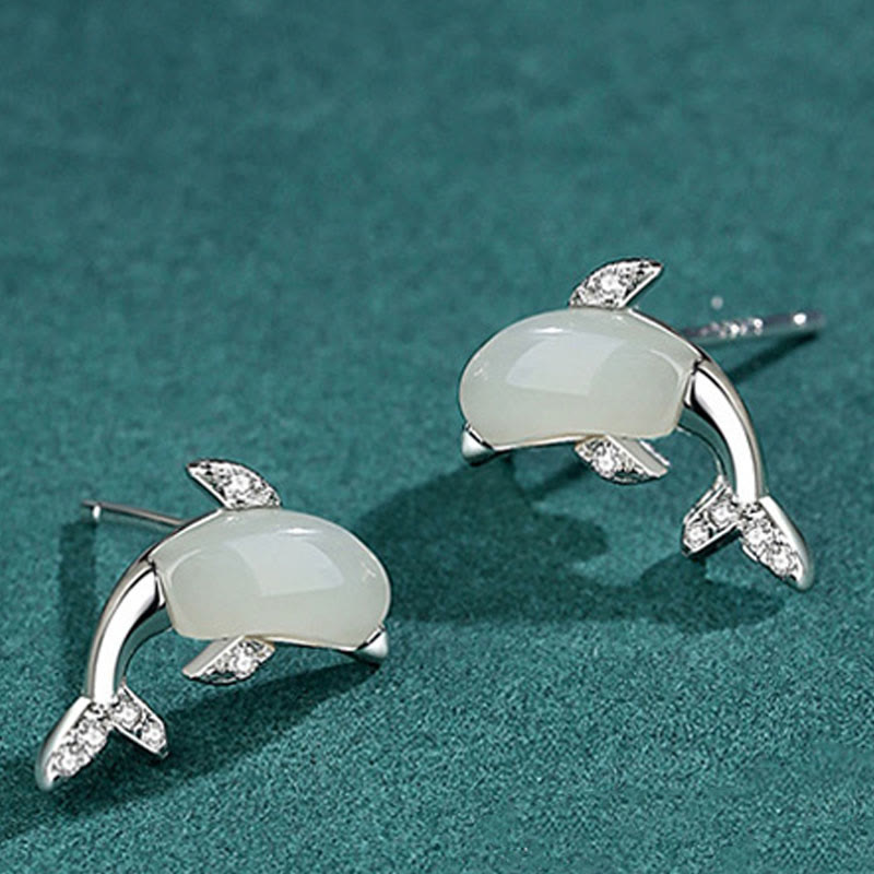 Jade-Halskettenset aus Sterlingsilber mit Anhänger, Ring und Ohrringen