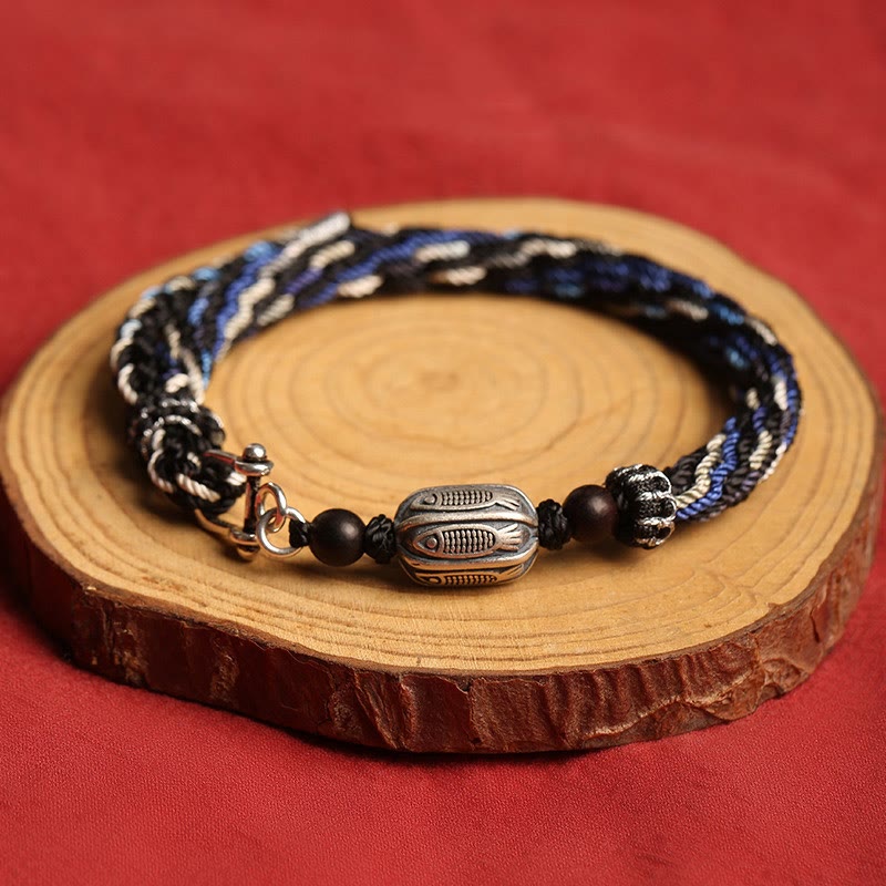 Sterling Silber Koi Fisch Reichtum Reinkarnation Armband