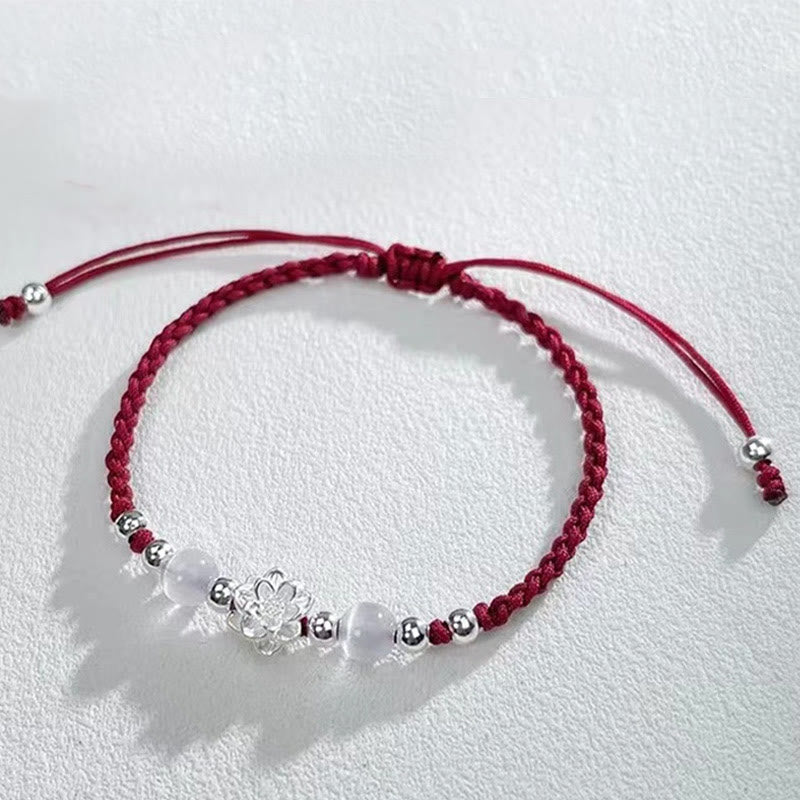Schutzarmband aus Sterlingsilber mit Lotus-Katzenauge