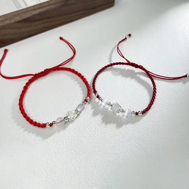 Schutzarmband aus Sterlingsilber mit Lotus-Katzenauge