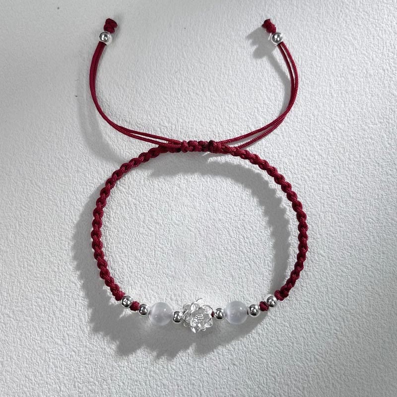 Schutzarmband aus Sterlingsilber mit Lotus-Katzenauge